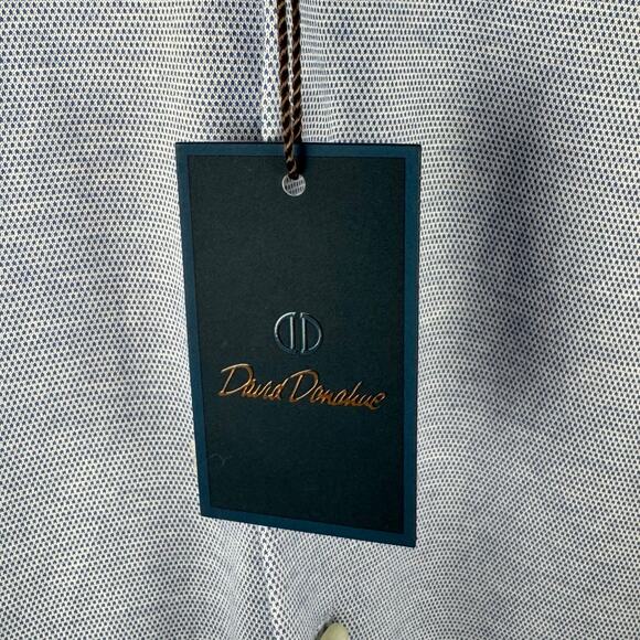 DAVID DONAHUE BUTTON UP COTTON COLLARED SHIRT IN BLUE NWT MEN'S SIZE 18/XL-XXL - Picture 4 of 12